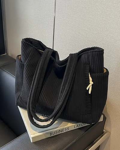 Verrillo - Ribbed tote bag with cord detail