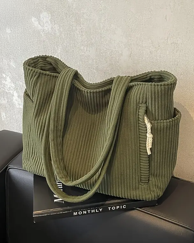 Verrillo - Ribbed tote bag with cord detail