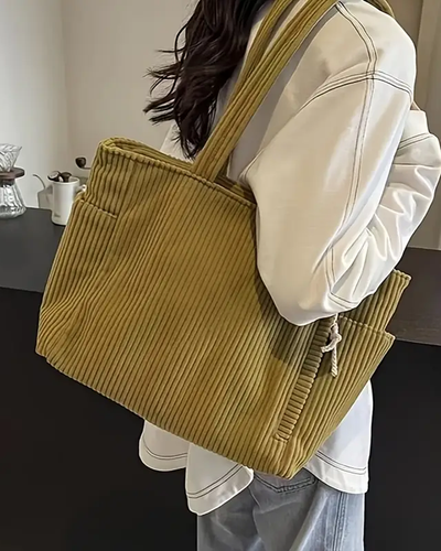 Verrillo - Ribbed tote bag with cord detail