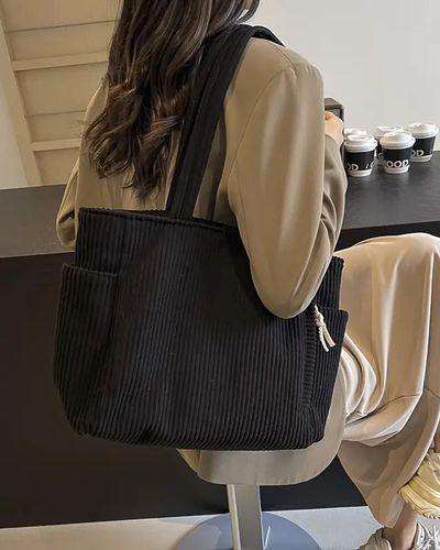 Verrillo - Ribbed tote bag with cord detail