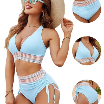 Seloura™ – Women's High-Waisted Bikini Set with Split