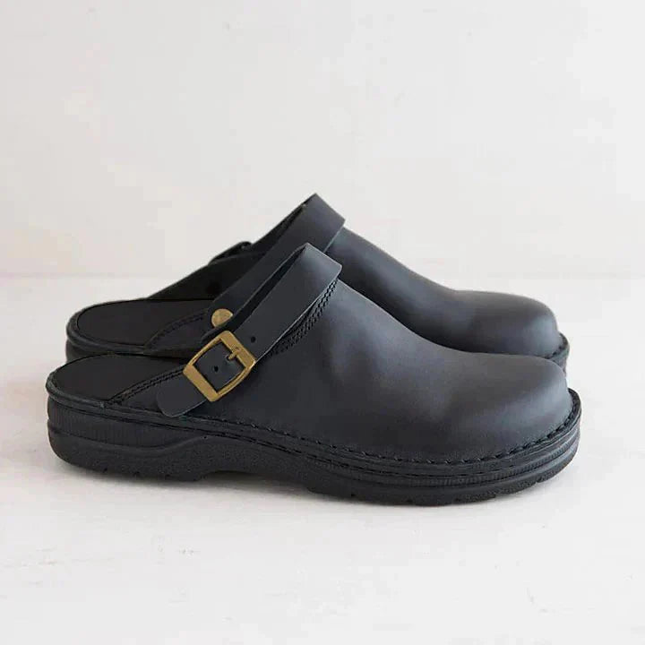Henrik – Elegant Orthopaedic Leather Clogs – Non-Slip, Padded Sole