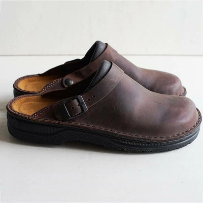 Henrik – Elegant Orthopaedic Leather Clogs – Non-Slip, Padded Sole