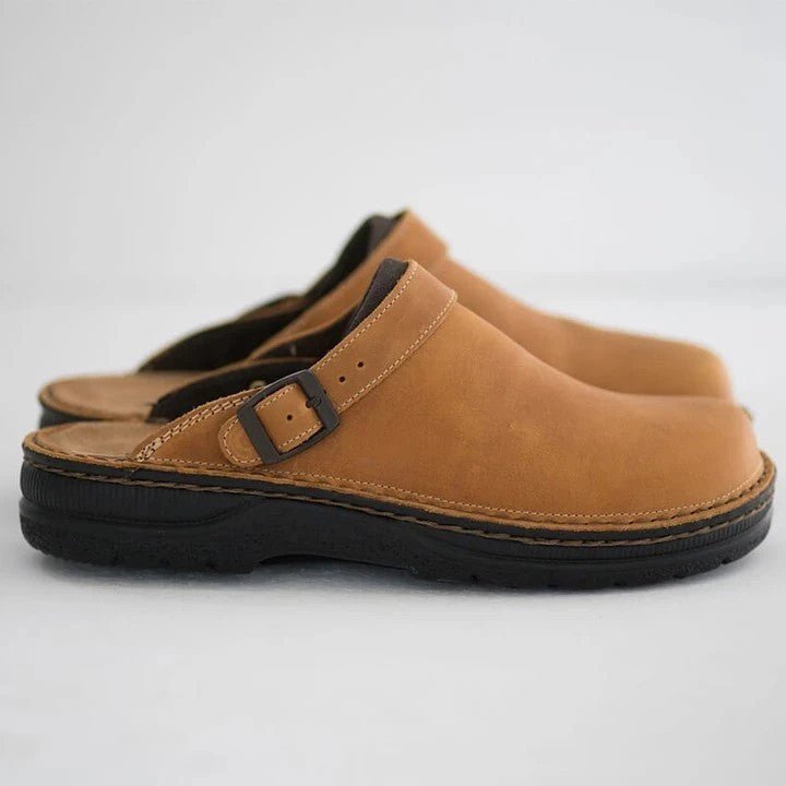 Henrik – Elegant Orthopaedic Leather Clogs – Non-Slip, Padded Sole