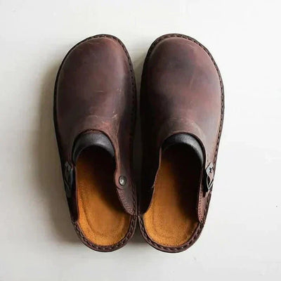 Henrik – Elegant Orthopaedic Leather Clogs – Non-Slip, Padded Sole