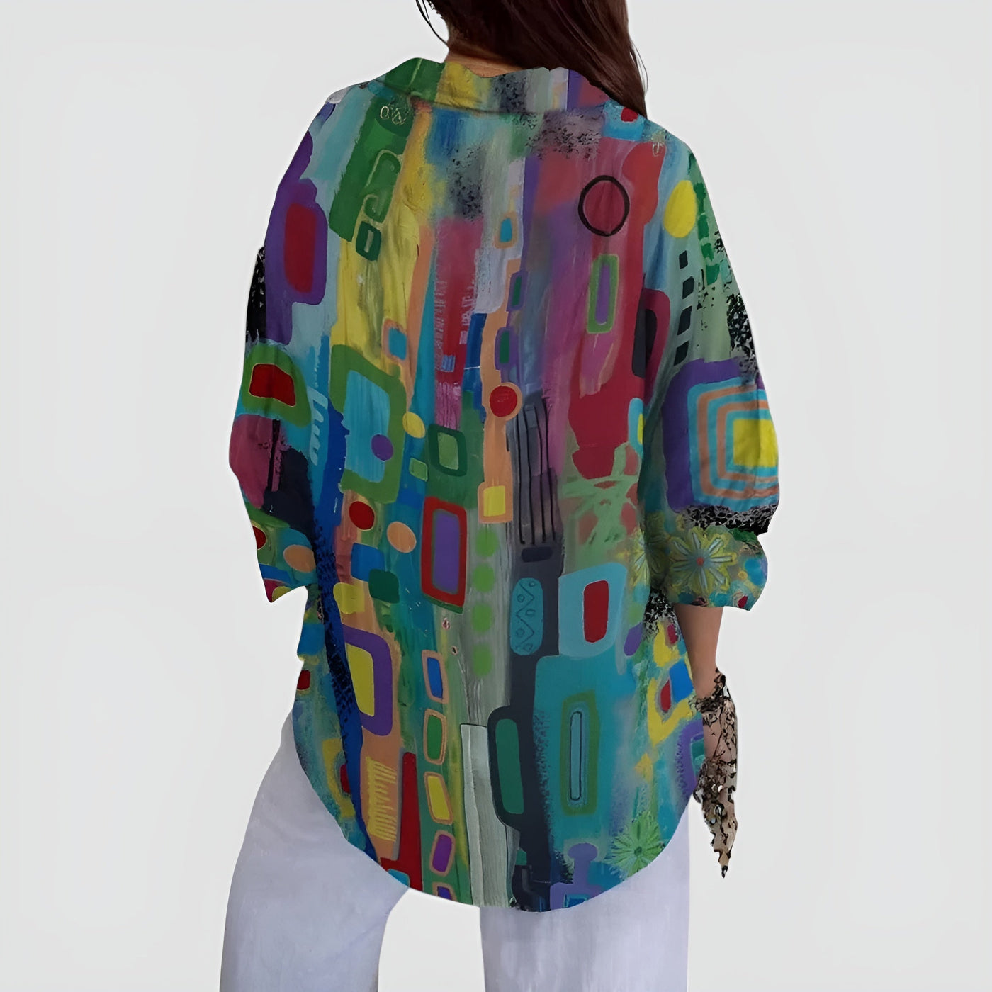 Verrillo™ blouse with geometric pattern