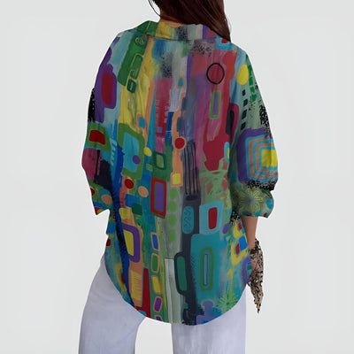 Verrillo™ blouse with geometric pattern