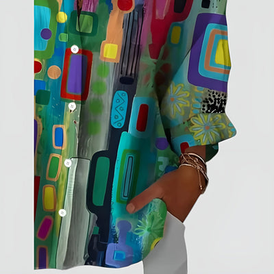Verrillo™ blouse with geometric pattern