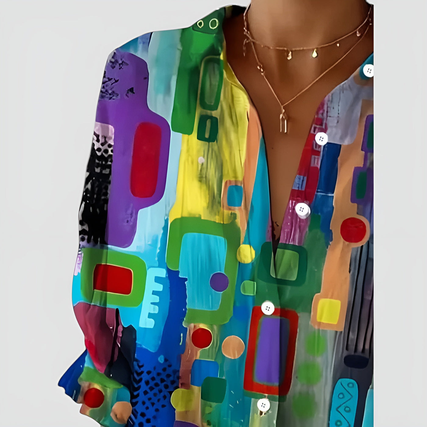 Verrillo™ blouse with geometric pattern